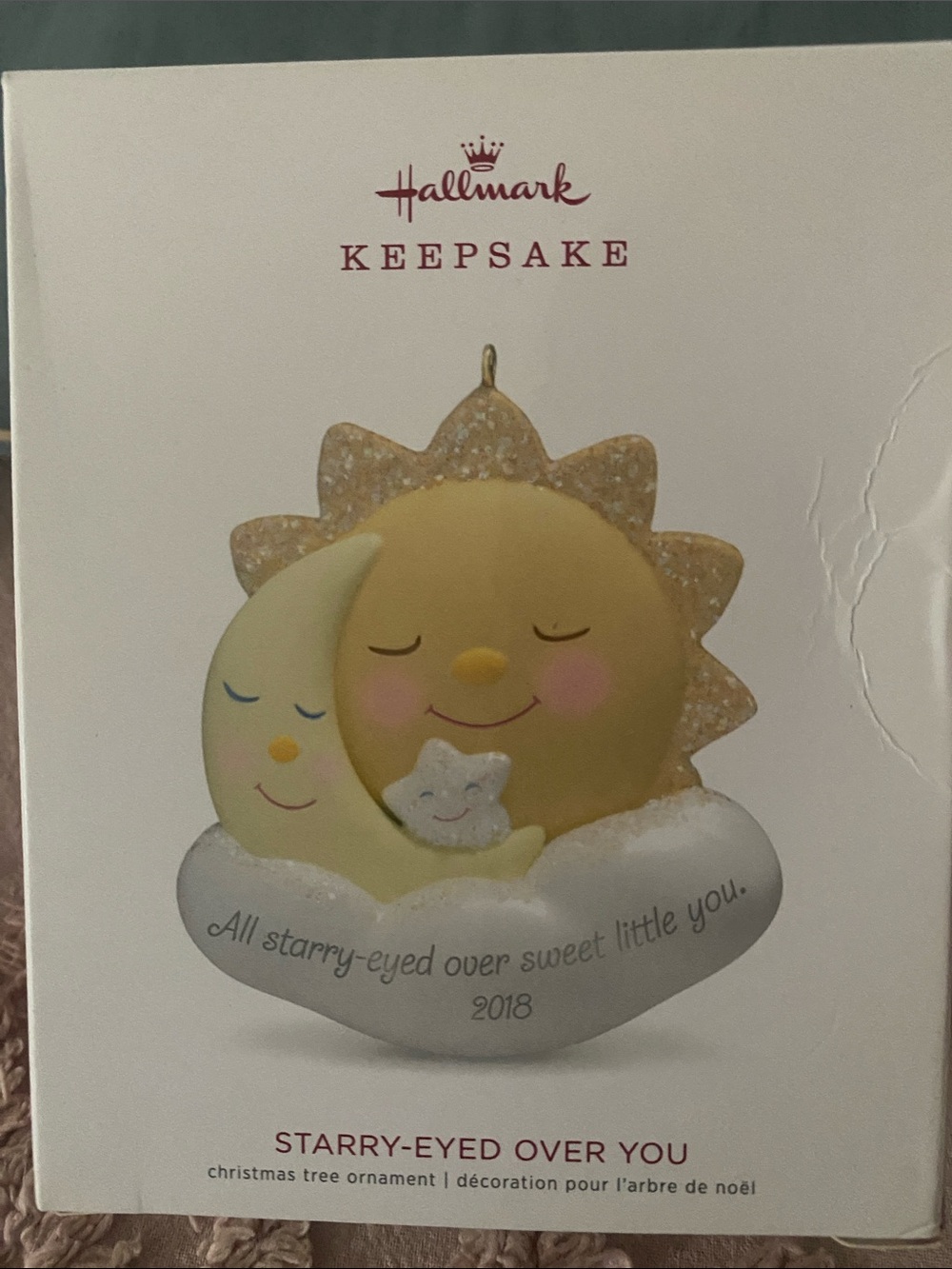 Hallmark Sun & Moon Keepsake Ornament in Yellow, White, Pink